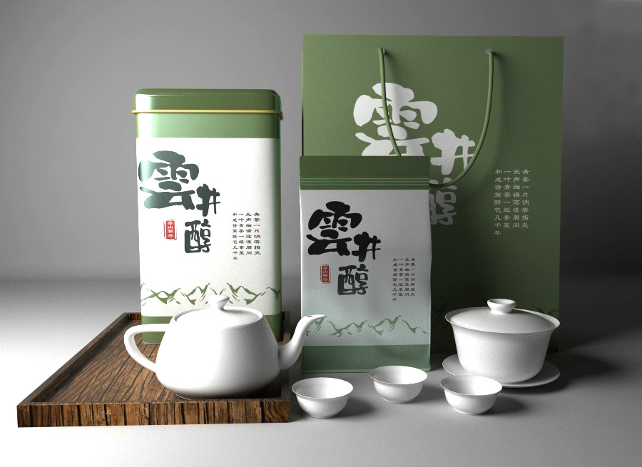 清新古樸茶葉包裝設(shè)計(jì)，簡(jiǎn)潔大氣茶葉包裝設(shè)計(jì)