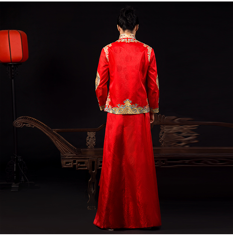 古典中式禮服，中國風(fēng)新郎結(jié)婚禮服