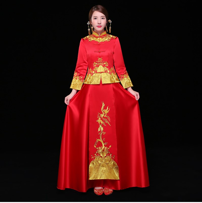 古典喜服中式禮服，秀禾服新娘結(jié)婚禮服