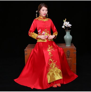 古典喜服中式禮服，秀禾服新娘結(jié)婚禮服