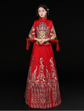 時尚中國風(fēng)新娘禮服，結(jié)婚禮服中式禮服