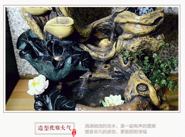 中式流水噴泉小魚(yú)缸創(chuàng)意鐵藝造型燈