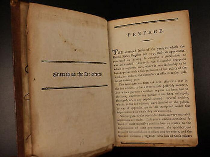1794年美國注冊喬治·華盛頓憲法批準(zhǔn)收藏古書籍
