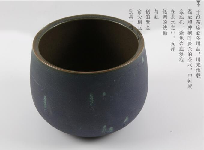 景德鎮(zhèn)陶瓷建水鐵釉窯變渣斗水盂水方 功夫茶具