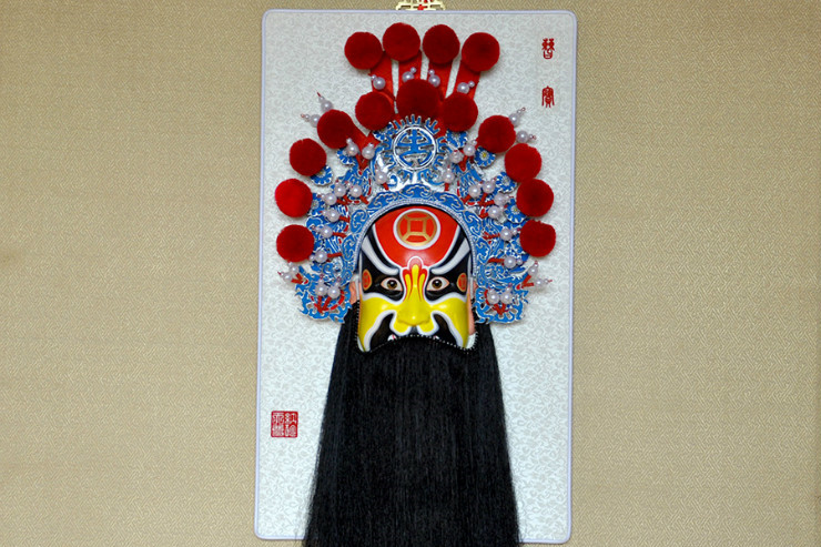 西路財(cái)神京劇臉譜掛件，中國(guó)風(fēng)特色工藝品