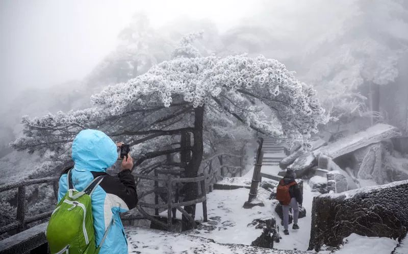 雪后黃山風(fēng)景宛如人間仙境，舞一曲雪中霓裳羽