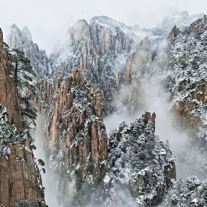 雪后黃山風(fēng)景宛如人間仙境，舞一曲雪中霓裳羽