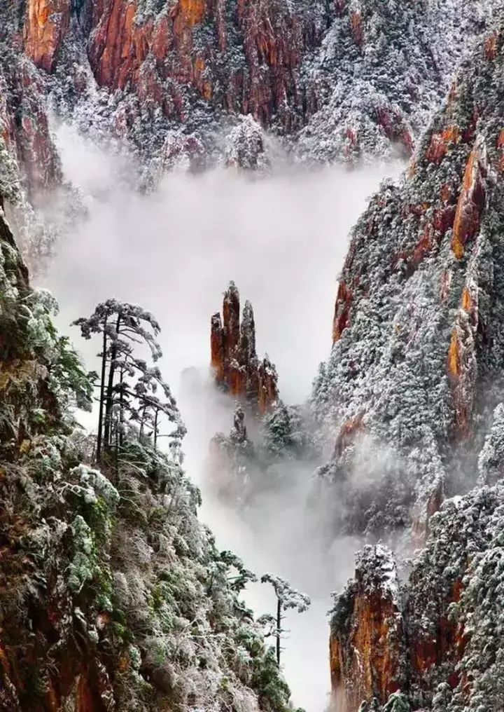 雪后黃山風(fēng)景宛如人間仙境，舞一曲雪中霓裳羽