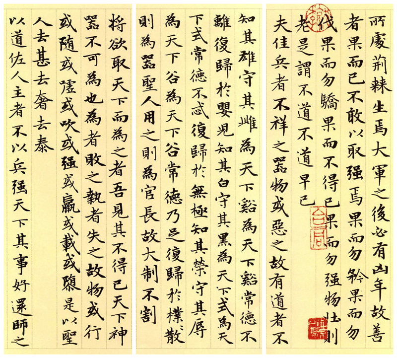 楷書四大家之趙孟頫《道德經(jīng)》（節(jié)選）欣賞