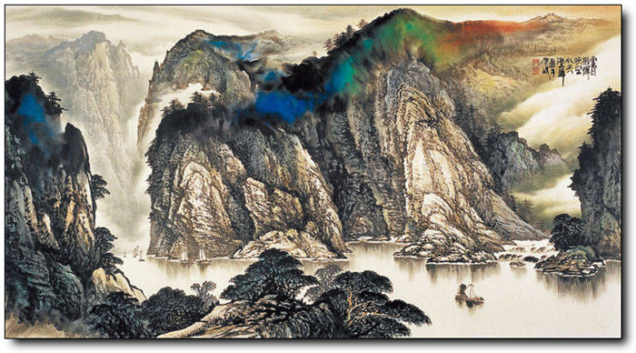 巍峨大氣的山水風(fēng)景水墨國畫作品欣賞