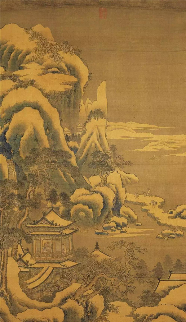 明代古典國(guó)畫(huà)雪景山水