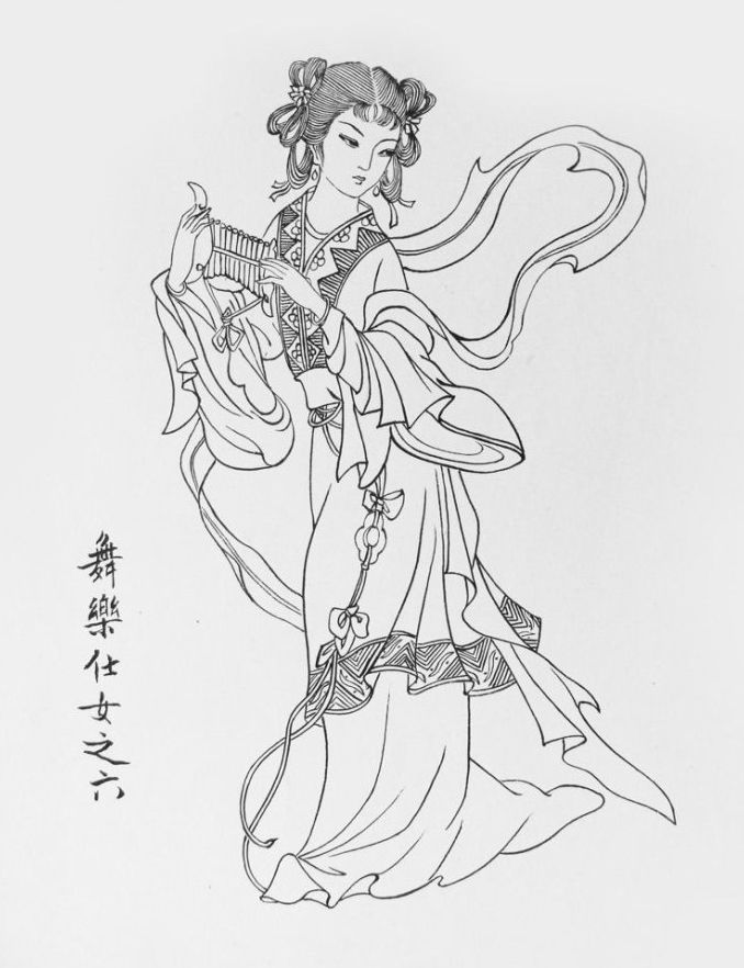 27幅白描仕女圖：一筆一畫勾勒出仕女美