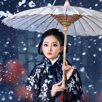 優(yōu)雅賞雪帶傘女生頭像，唯美古風(fēng)真人頭像