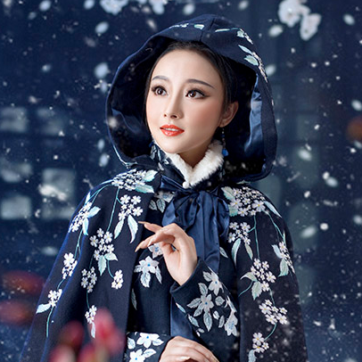 優(yōu)雅賞雪帶傘女生頭像，唯美古風(fēng)真人頭像